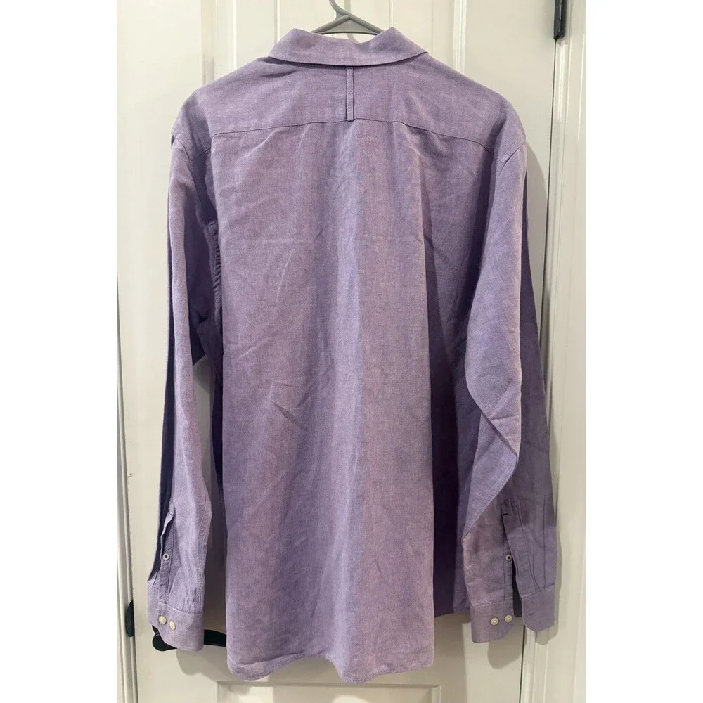 Banana Republic Shirt Men's Size XL Purple Soft Wash Button Up Casual Preppy EUC